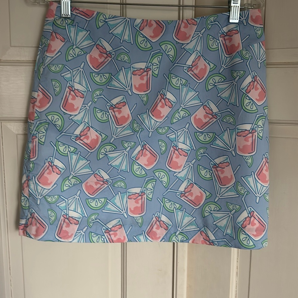Vineyard Vines Squibby Cocktail Lime Print Mini Skirt Size 4